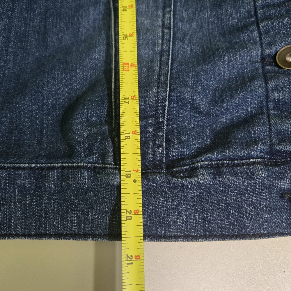 Baccini Denim Jacket Size L Star Patch Button Fro… - image 13